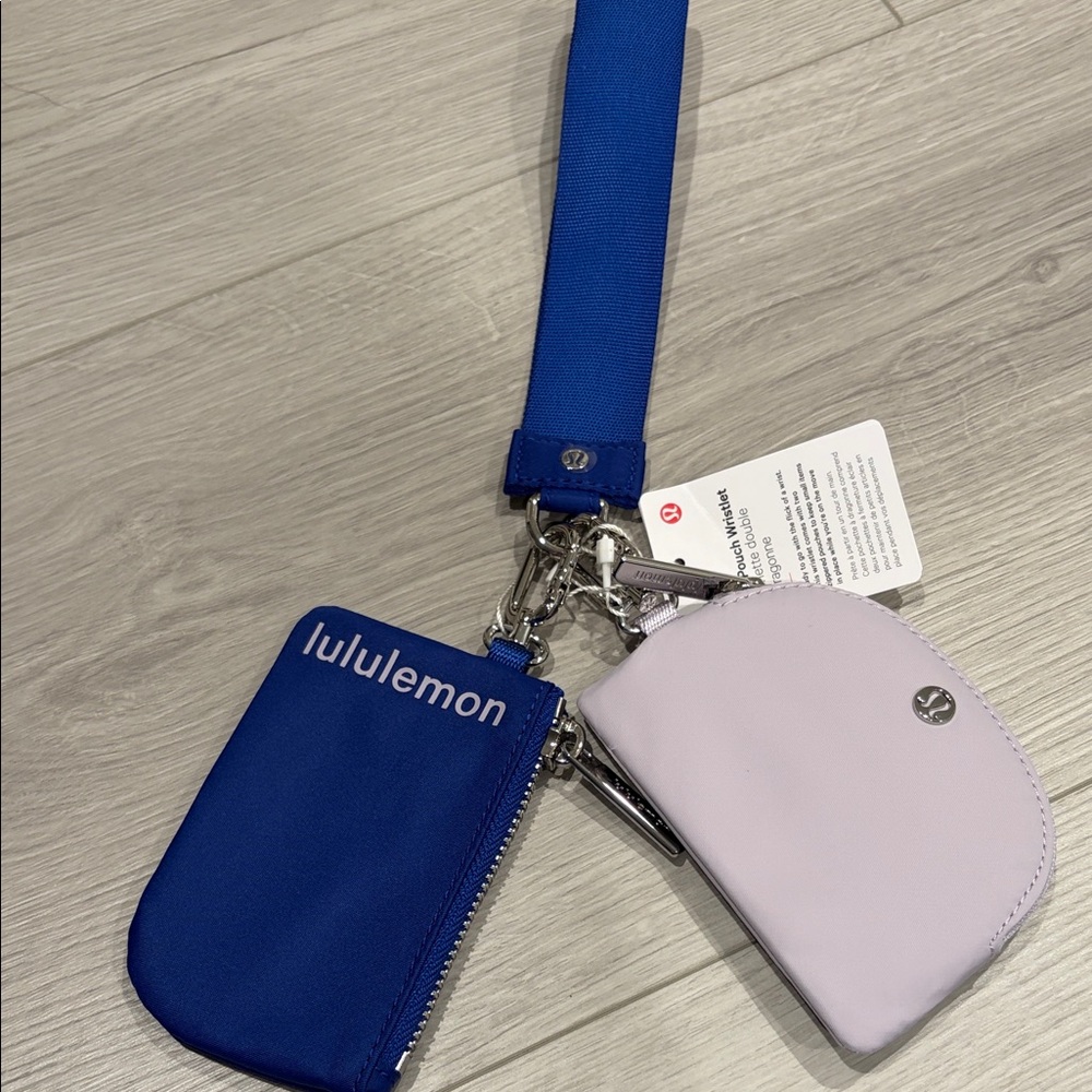 lululemon Blue and Light Pink Key & Card Holder Set